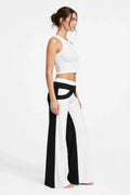 Pantalon Large Fluide Noir & Blanc - Taille Haute - S au XXL