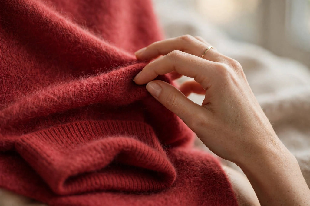 LILLY 13 - Der ärmellose Kuschelpullover in leidenschaftlichem Rot