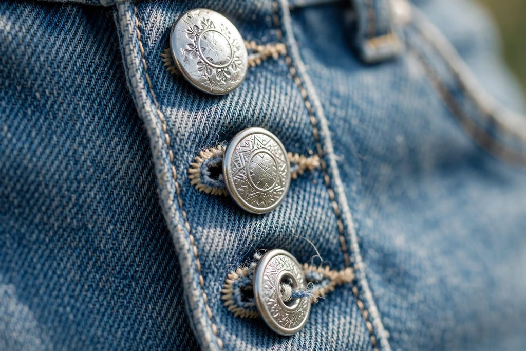 Jupe Midi en Jean Chic à Boutons Dorés - Élégance Contemporaine