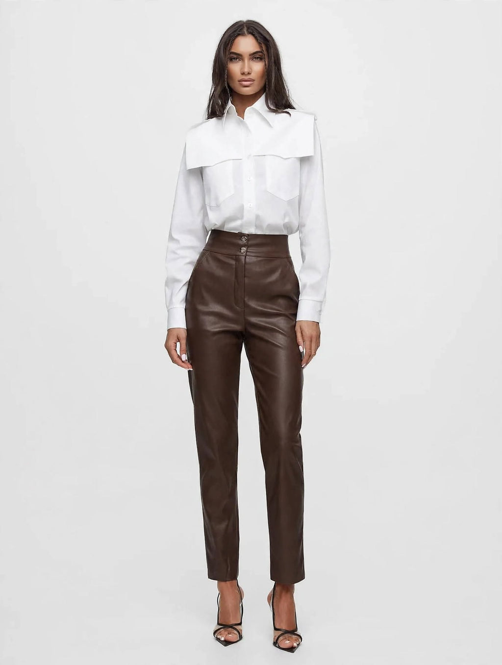 Chemise à manches longues pour femme LaBalancia, modèle 219510, en mélange de coton, beige