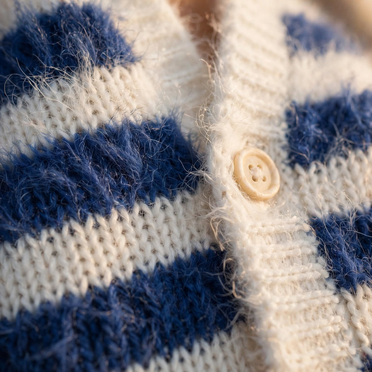 Ensemble deux pièces cardigan rayé ample et écharpe - Taille unique