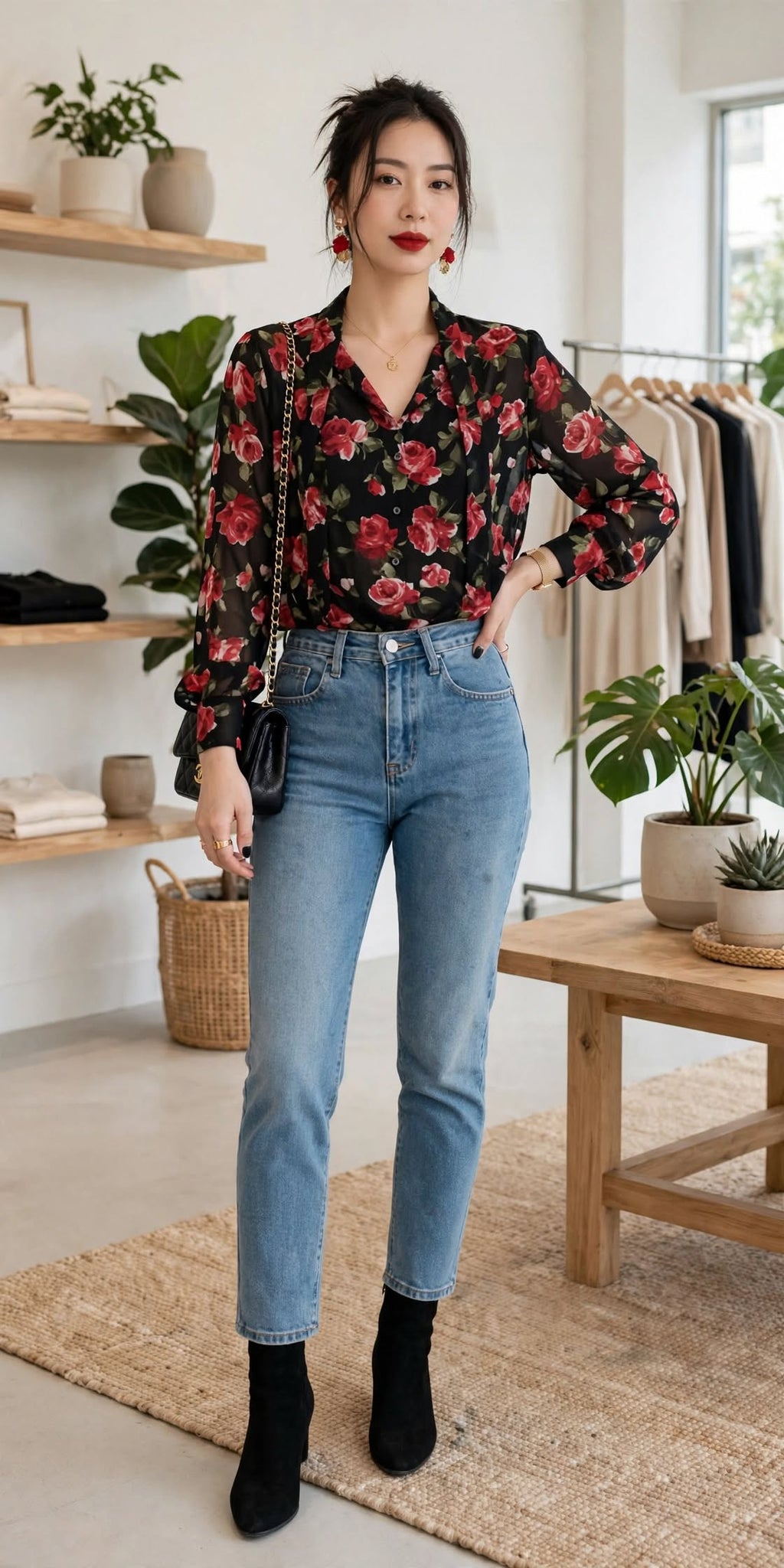 Chemisier Floral « Romance Bohème » - Soie Légère & Élégance