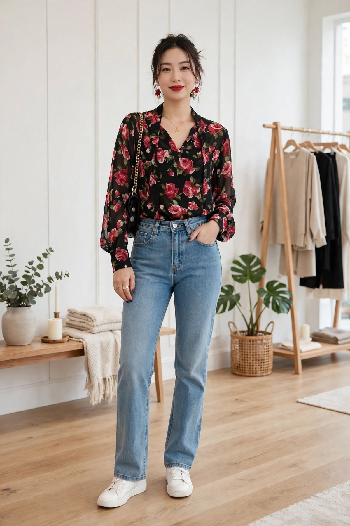 Chemisier Floral « Romance Bohème » - Soie Légère & Élégance