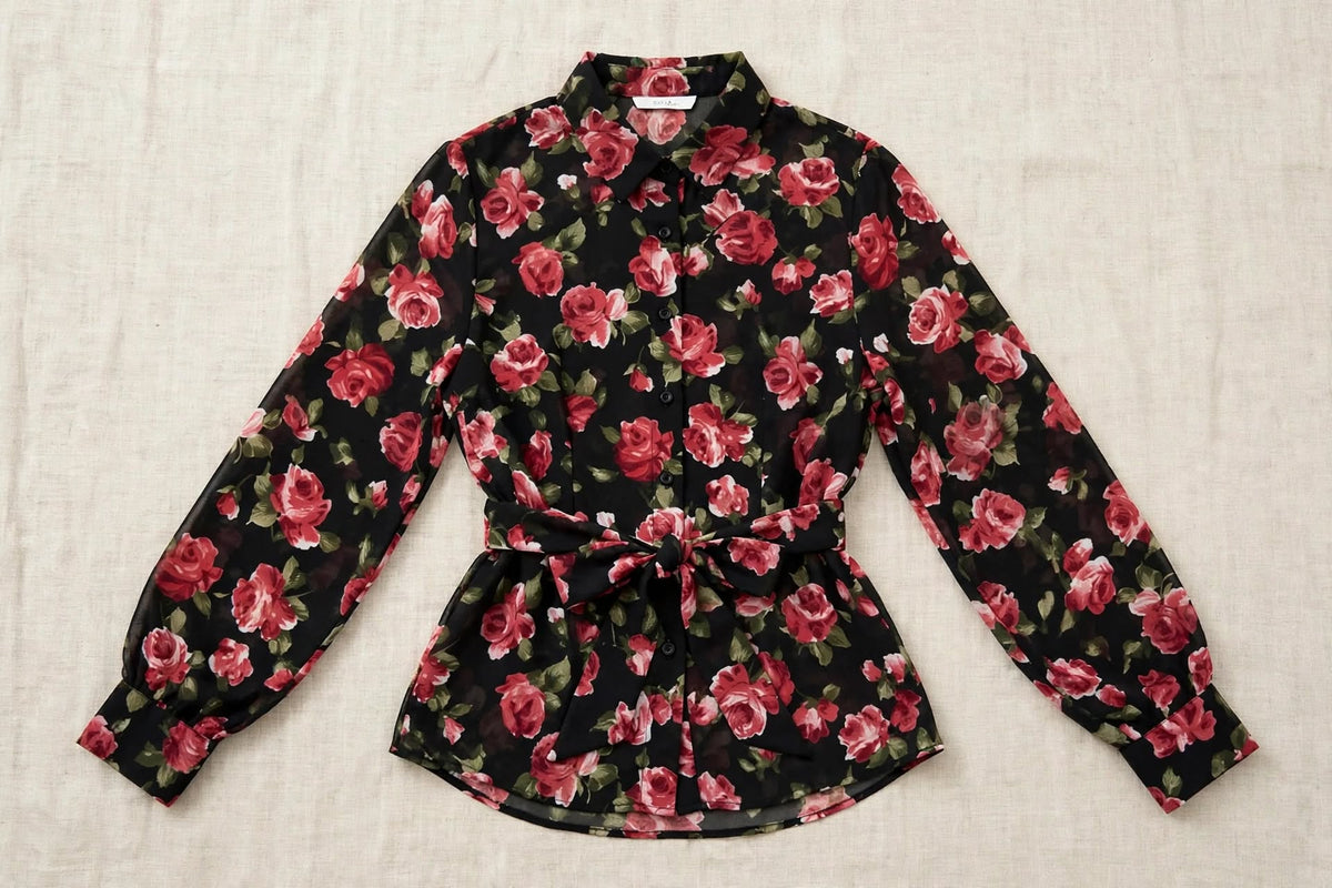 Chemisier Floral « Romance Bohème » - Soie Légère & Élégance