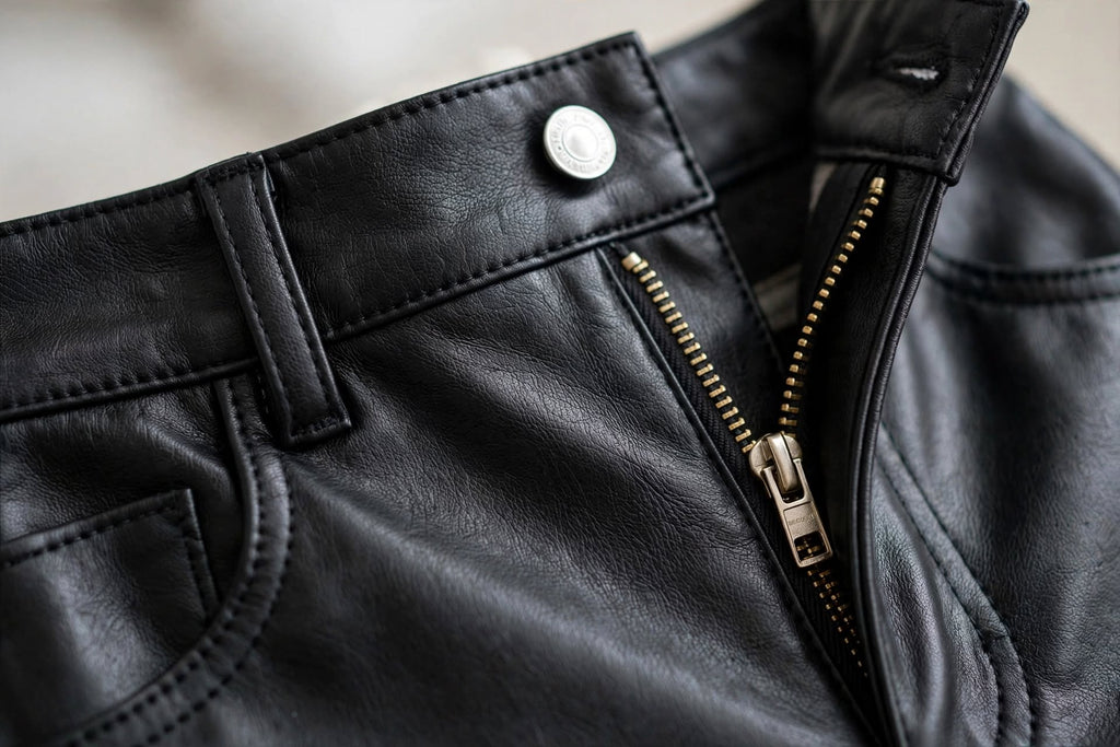 Pantalon en Simili-Cuir Noir 'Lueur Urbaine' - Coupe Ajustée Élégante
