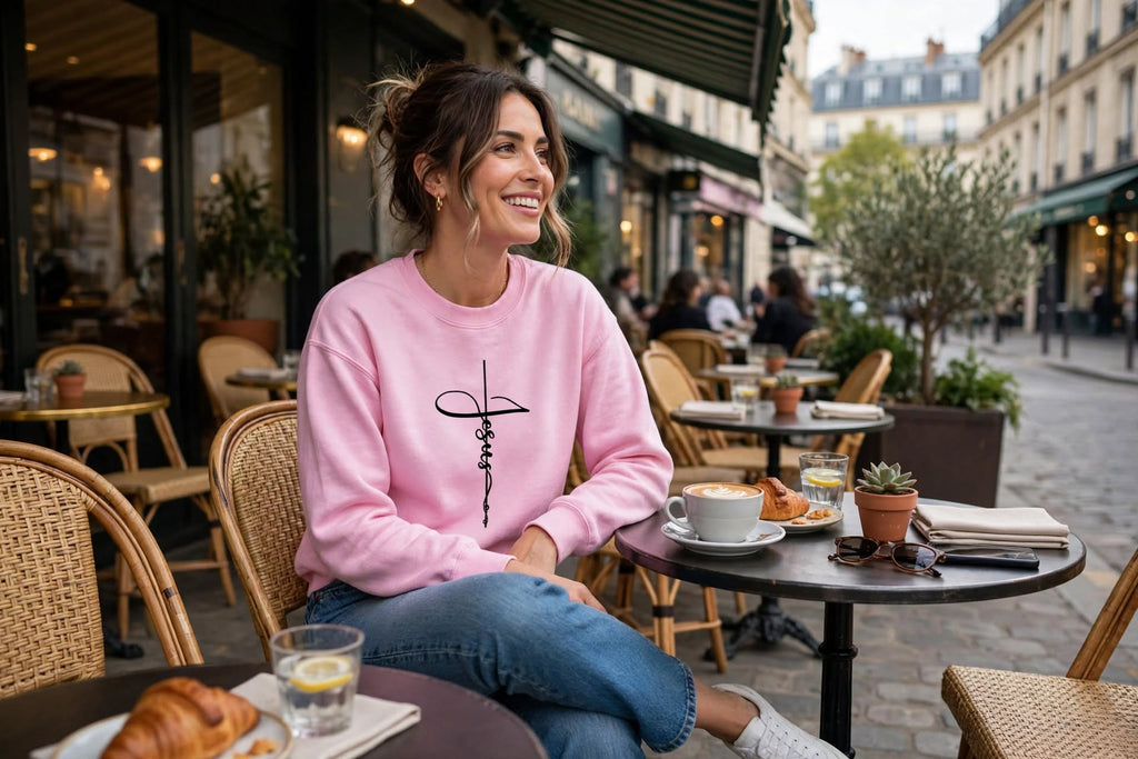 Sweatshirt Douceur Divine - Rose Pastel