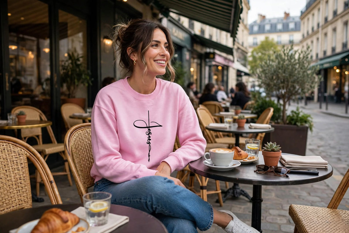 Sweatshirt Douceur Divine - Rose Pastel