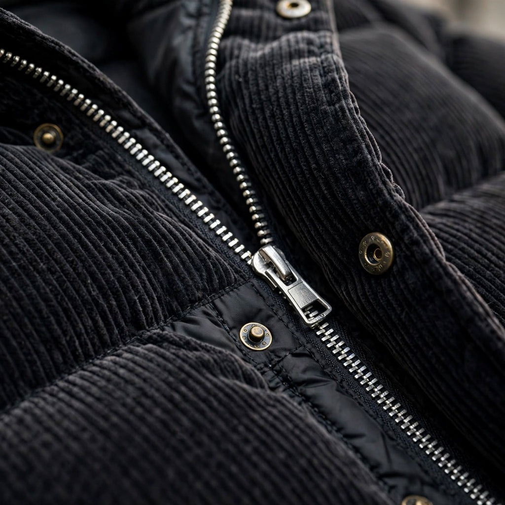 Veste en Velours Côtelé Noir - L'Essentiel Chic & Confort