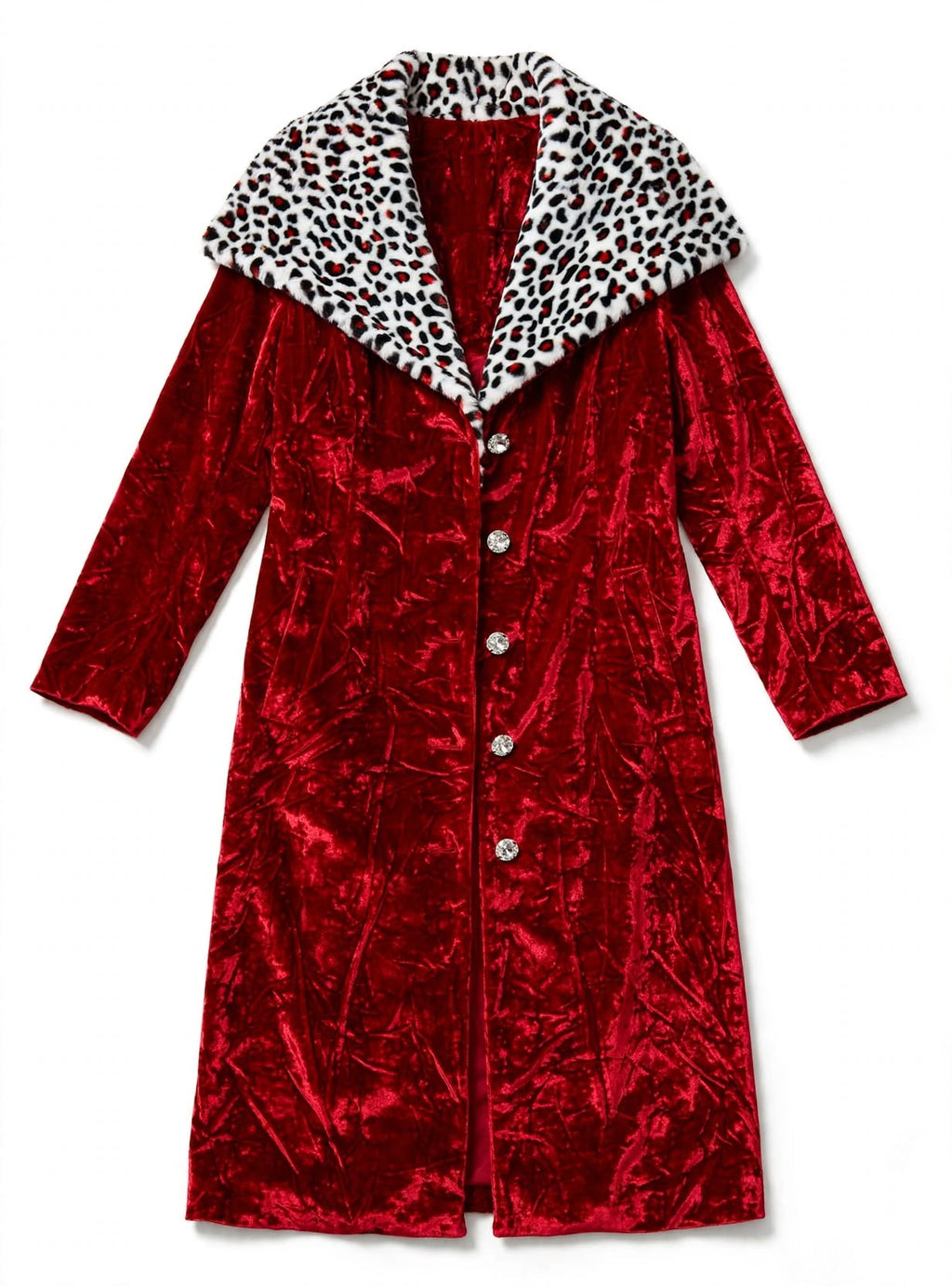 Manteau Long en Velours Rouge Audacieux - Édition Révérence