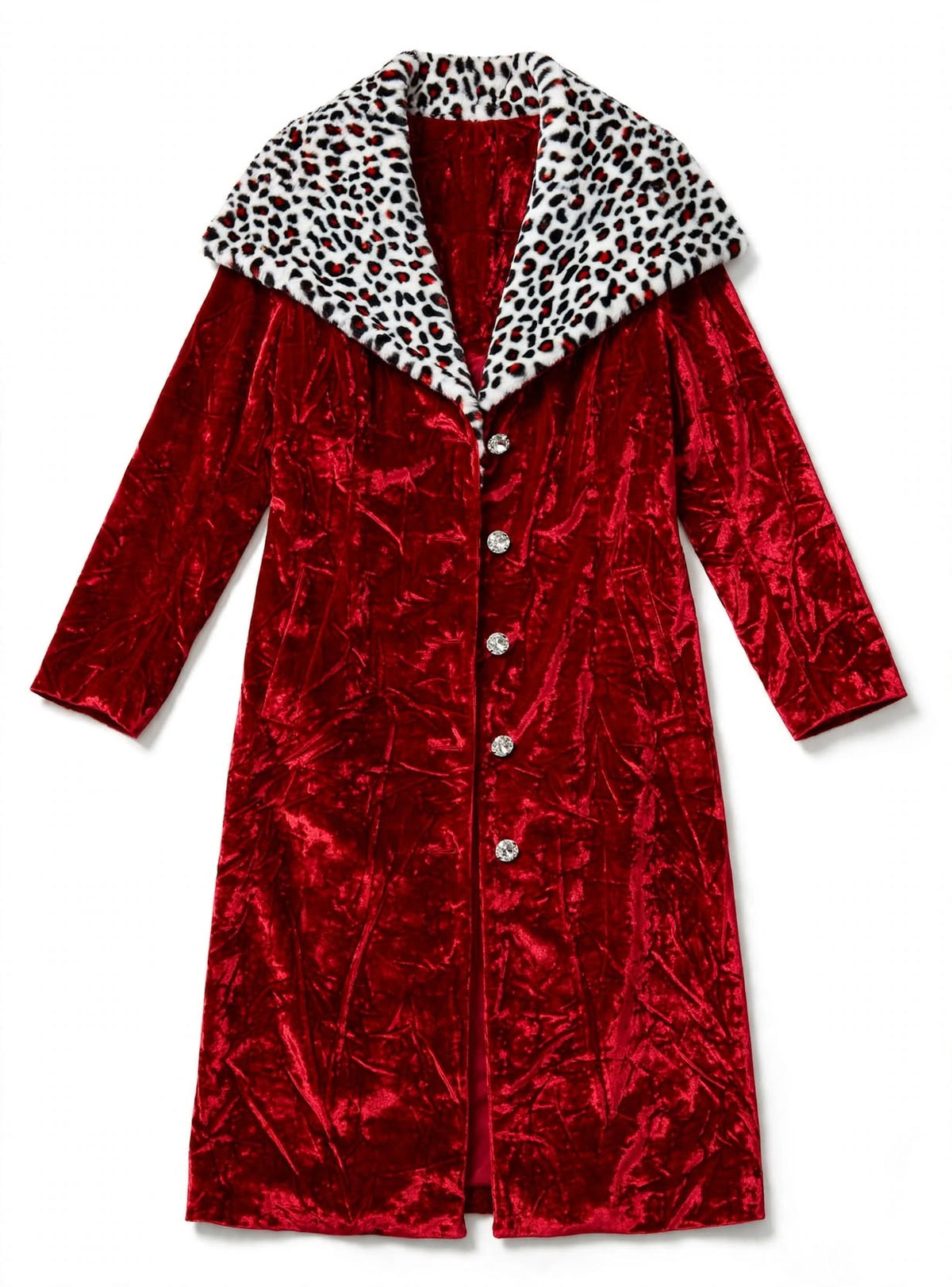 Manteau Long en Velours Rouge Audacieux - Édition Révérence