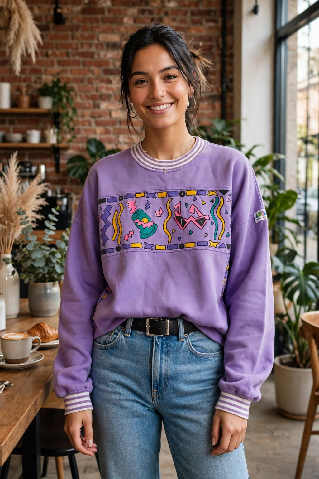 Sweat Vintage Violet « Urban Chic » – L'élégance décontractée