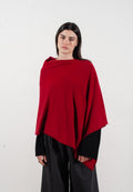 Poncho femme en cachemire rouge - LILLY 9-0