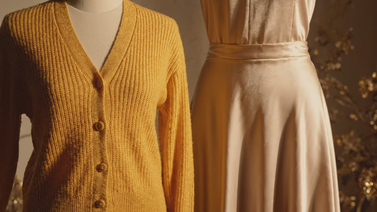 Cardigan col rond manches courtes femme en cachemire et laine ultrafin jaune - FRIDA 5