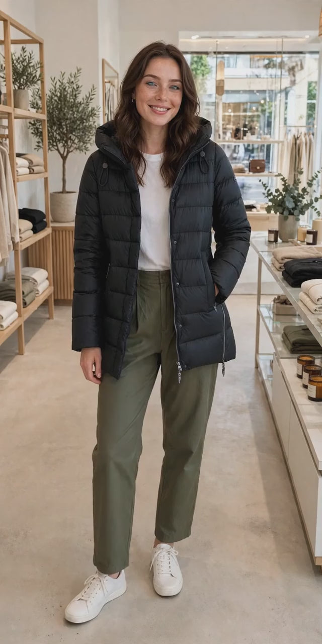Warmer, wasserabweisender Damen-Winterparka mit Kapuze