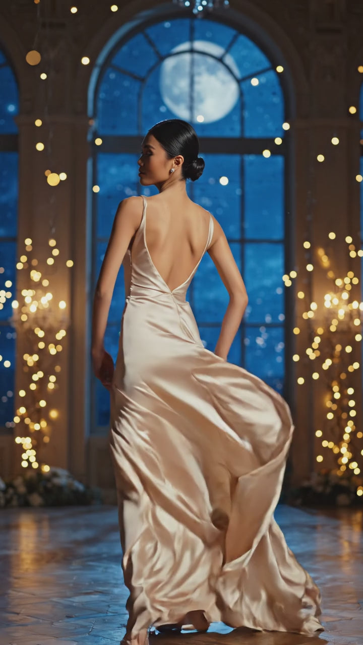 Satin Evening Gown - Dazzling Elegance