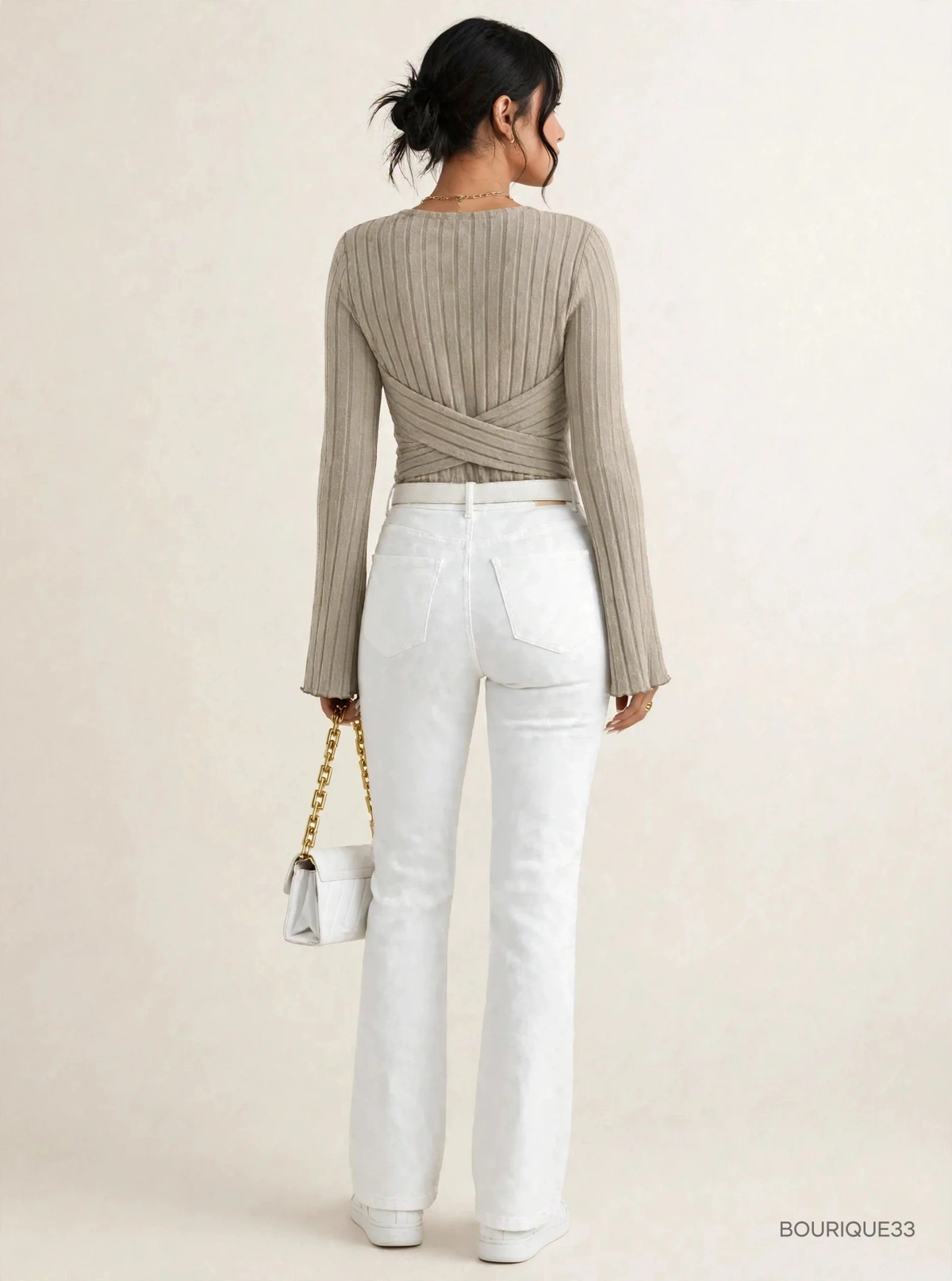 Léa Wrap Sweater - Beige