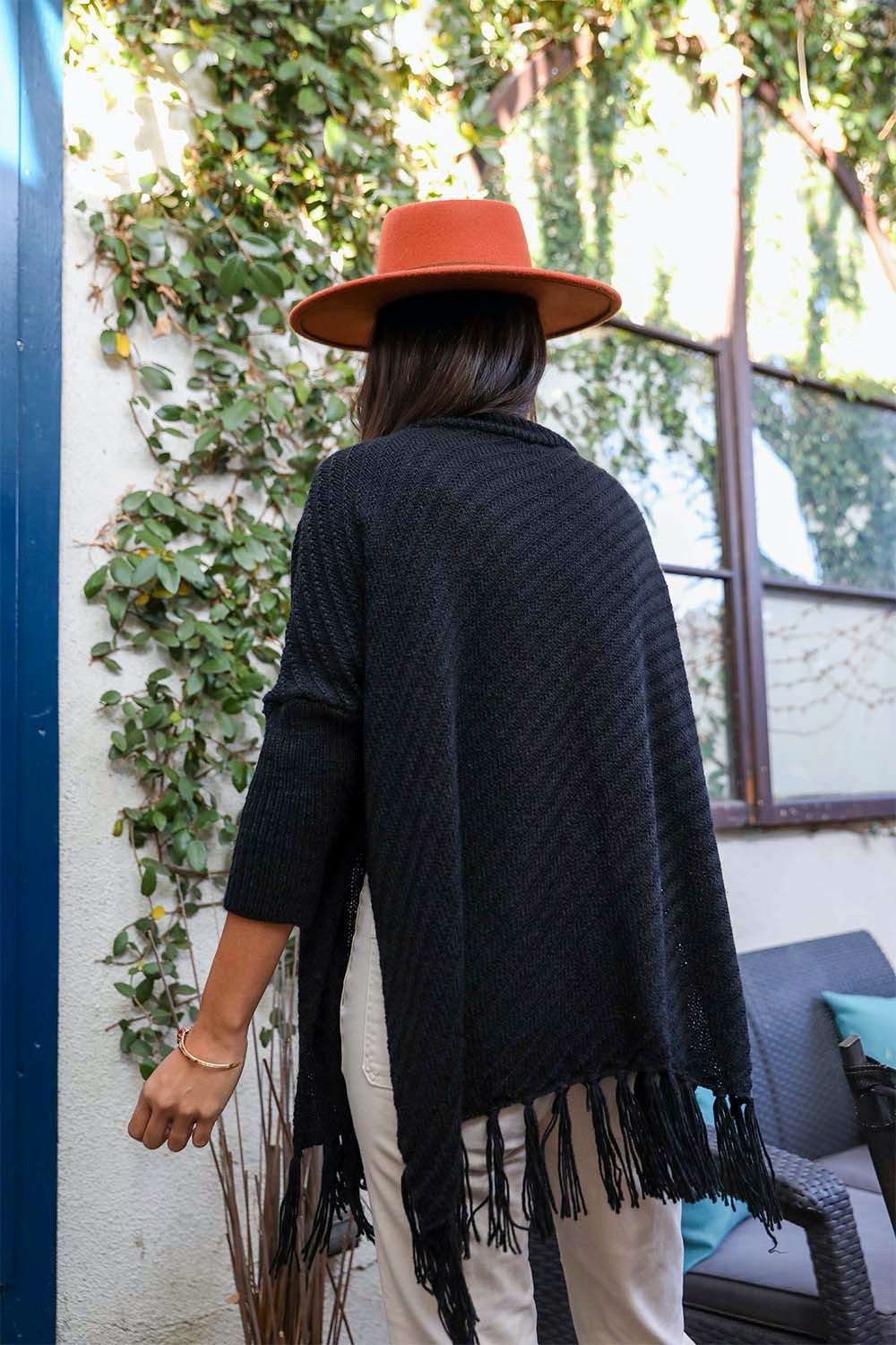 Poncho à col roulé pour temps de pull