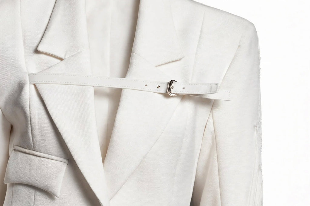 Blazer Blanc Sculptural - Coupe Blazer Robe - S au XXL