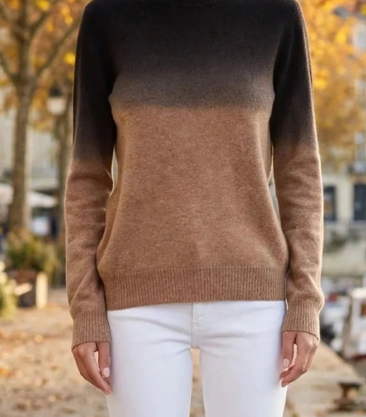Pull AMBRE Cachemire Tie & Dye Noir & Camel - ZAYA 9